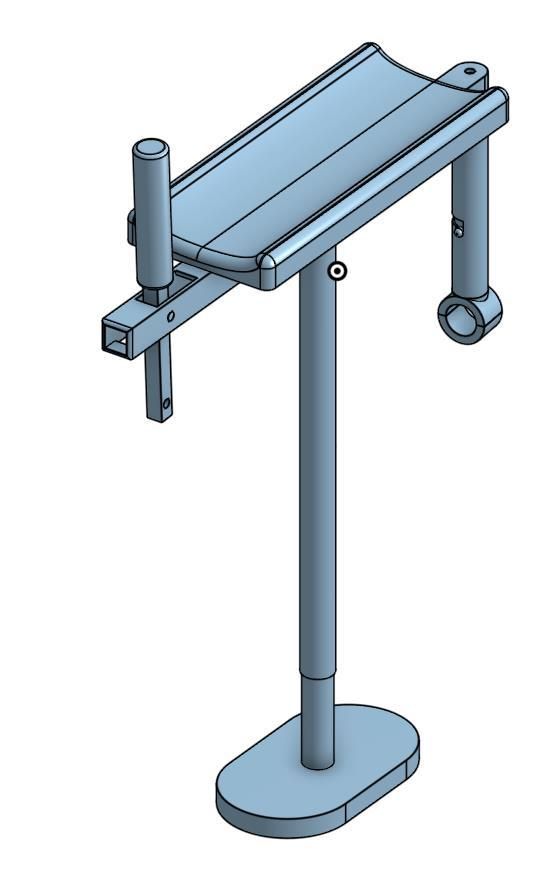 The one-handed rollator attachment fitted to a rollator