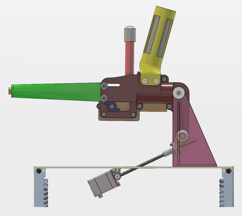 Turret head at neutral, barrel axis 0.7 degrees above horizontal